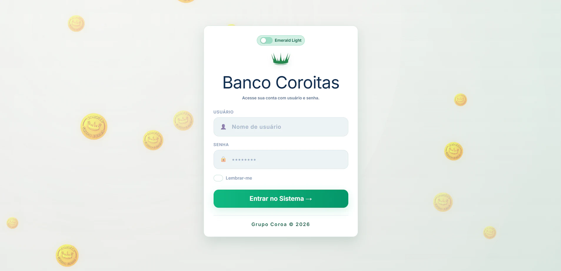 Login Banco Coroitas Versão Light