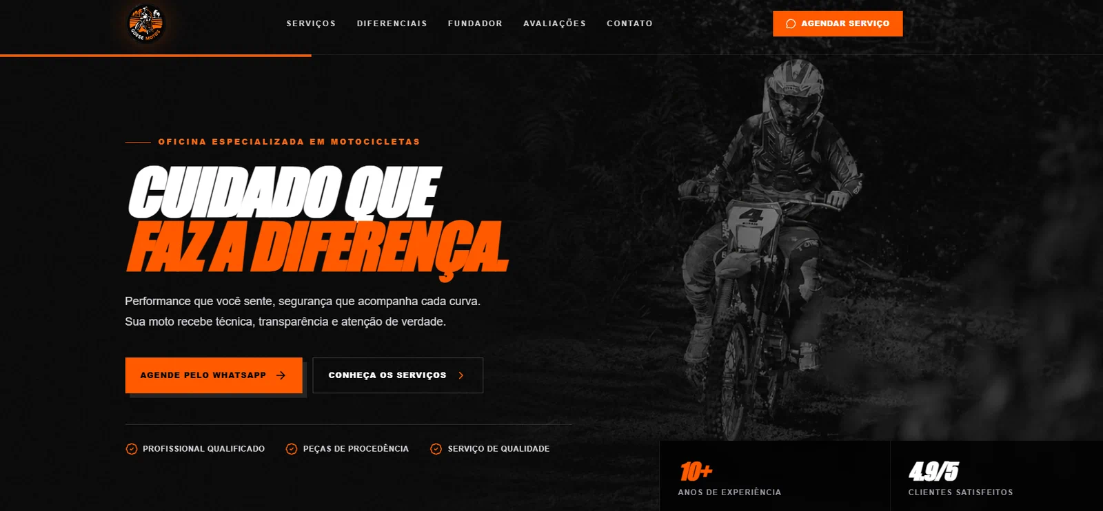 Página inicial da Goese Motos