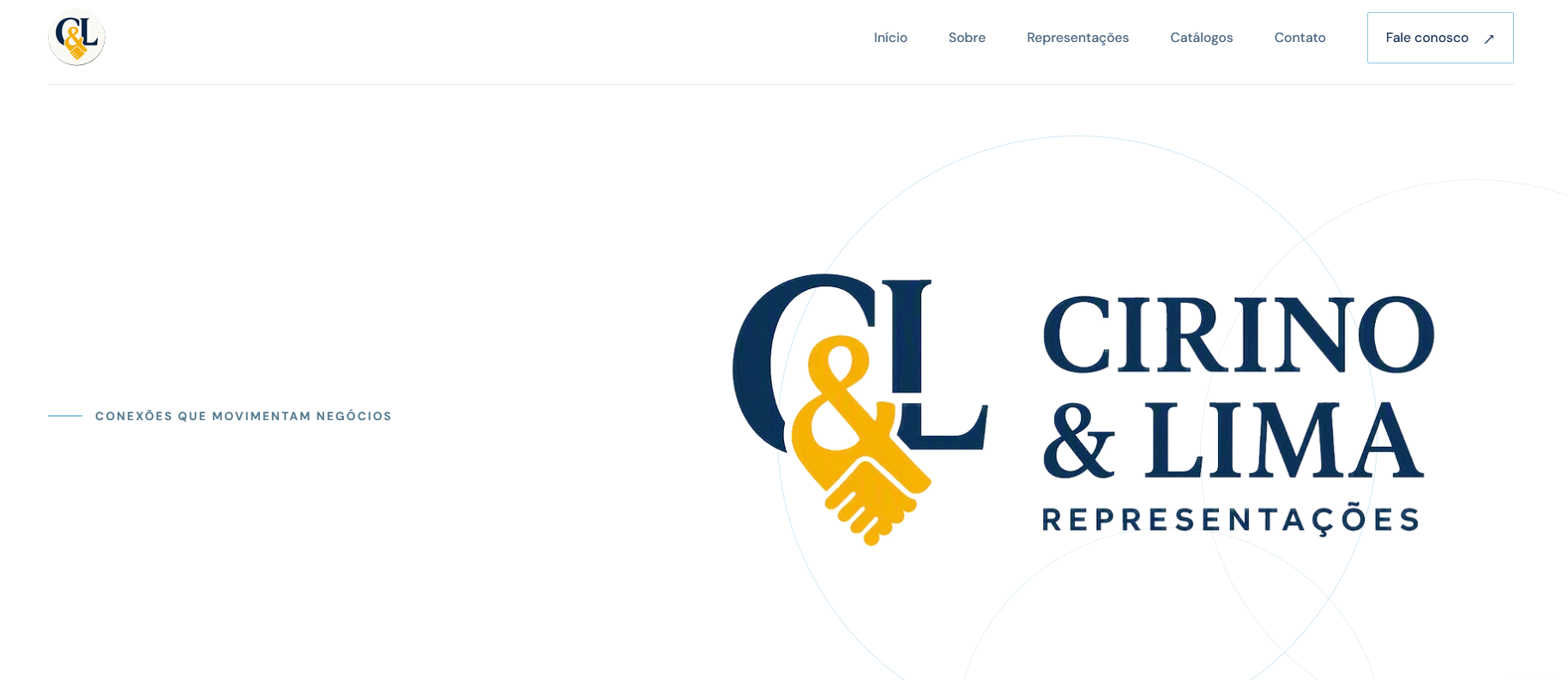 Página inicial do projeto C&L Representações